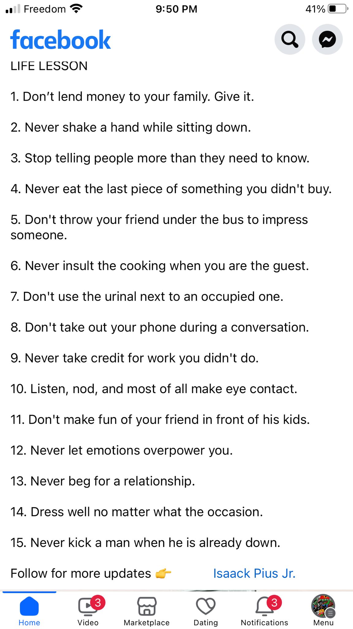 life lessons
